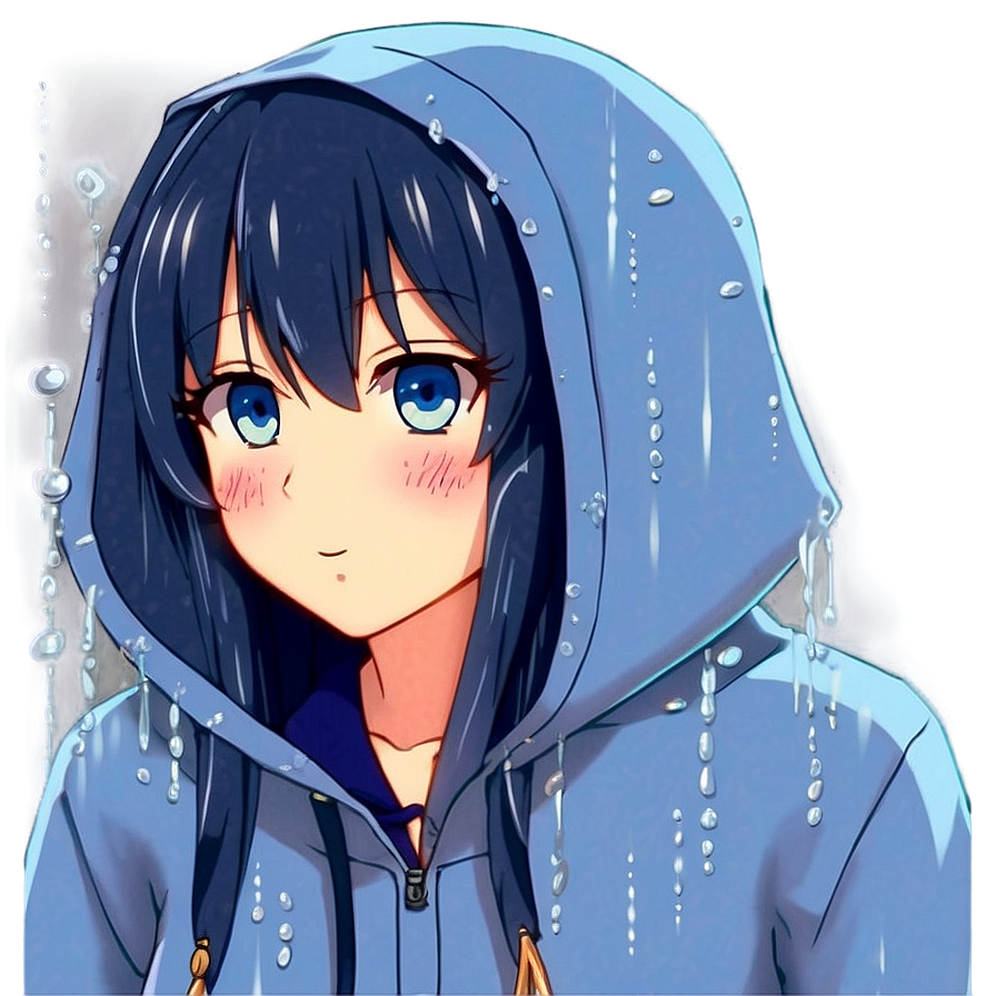 Anime Blush In Rain Png 05232024