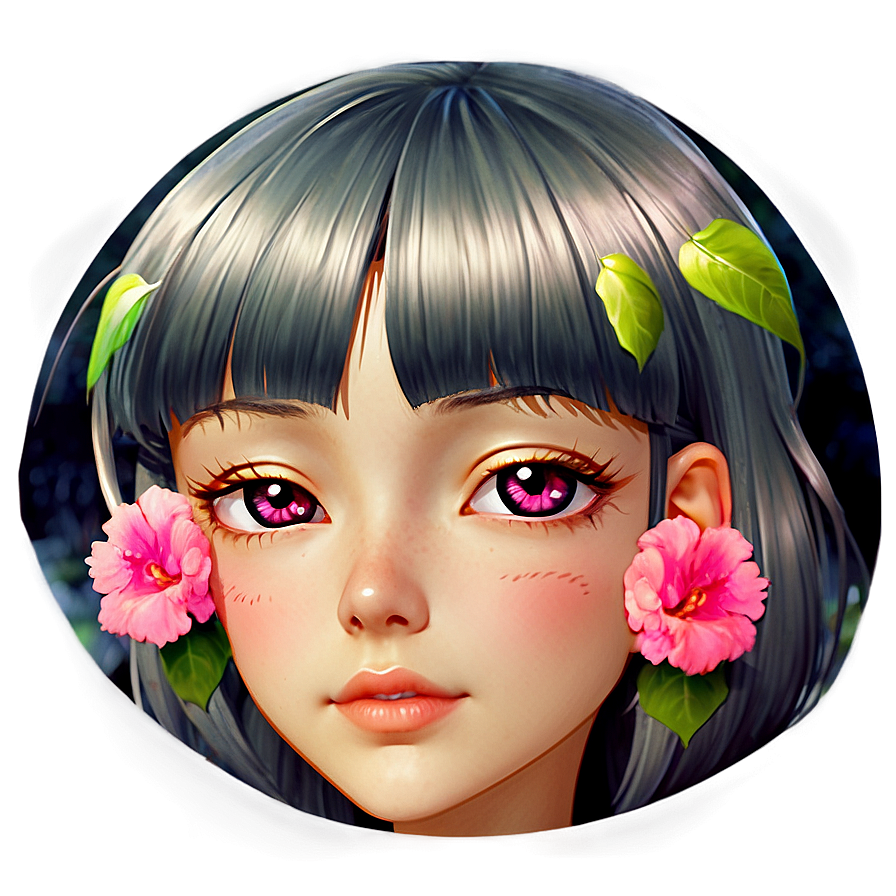 Anime Blush With Flowers Png Ifa