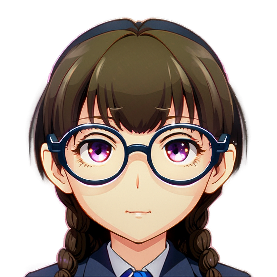 Anime Blush With Glasses Png 05232024