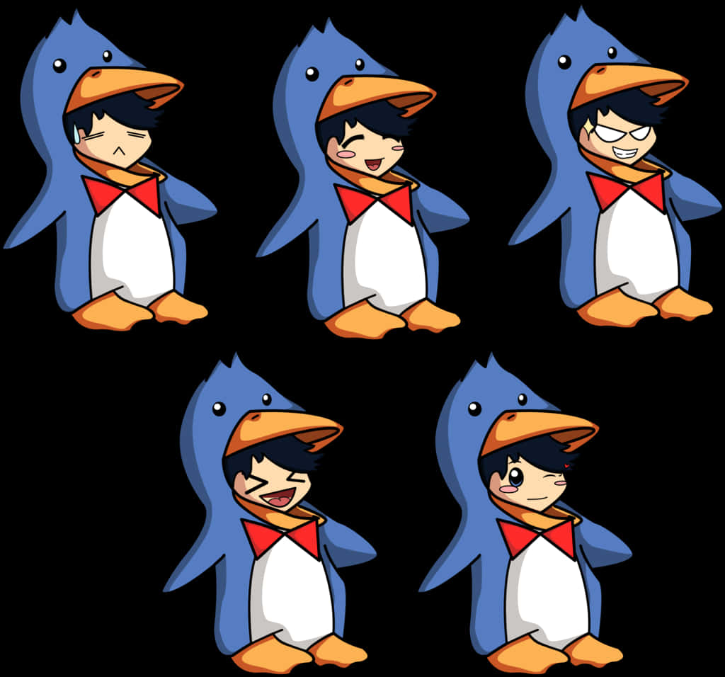 Anime Boyin Penguin Costume Expressions