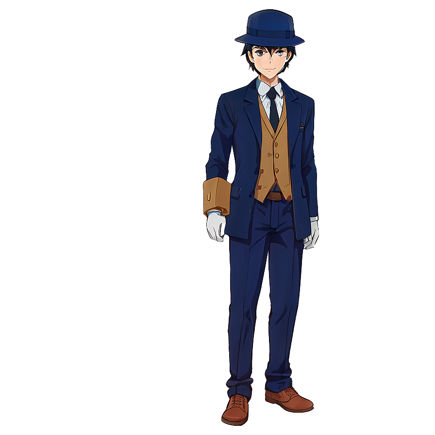 Anime Character In Detective Outfit Png 21