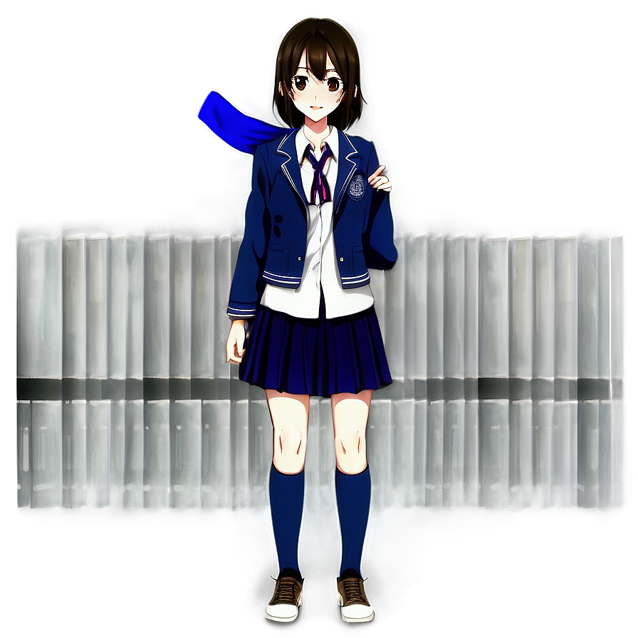 Anime Character In School Uniform Png 06252024