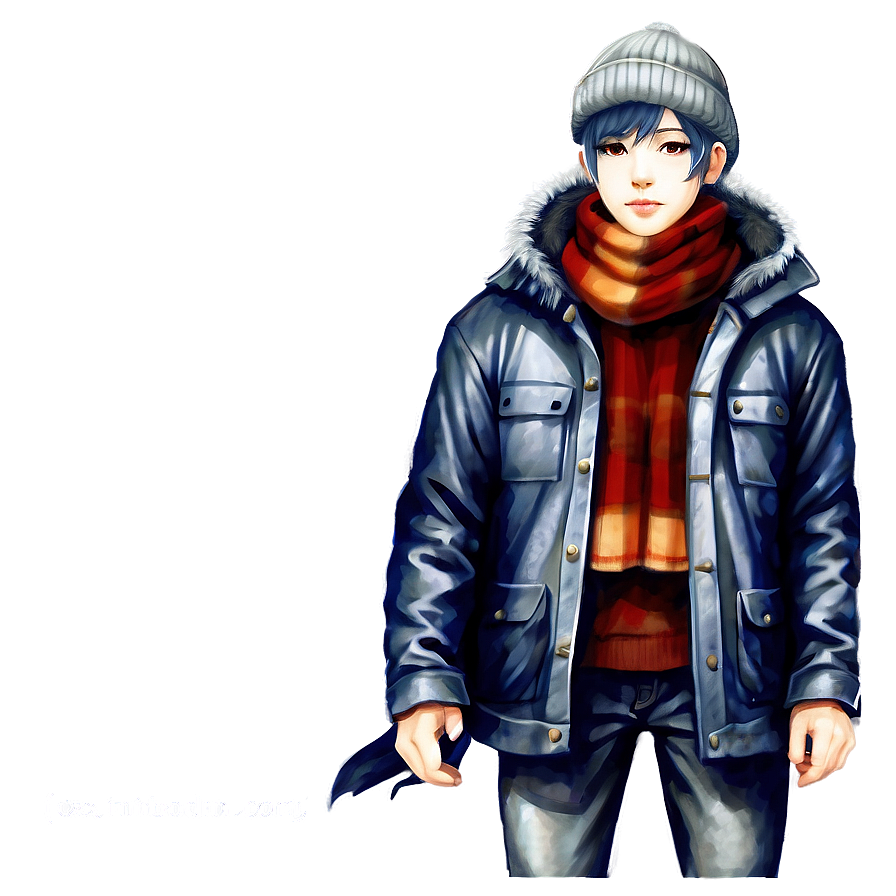 Anime Character In Winter Clothes Png 15