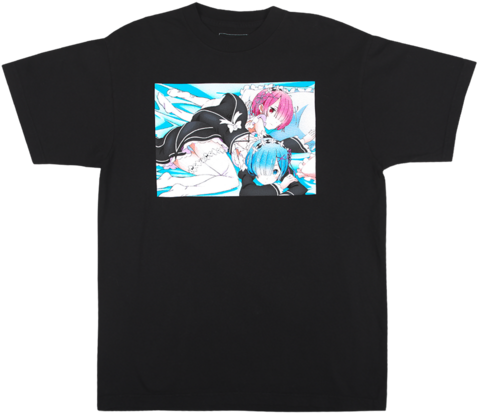 Anime Character Printed Black T Shirt