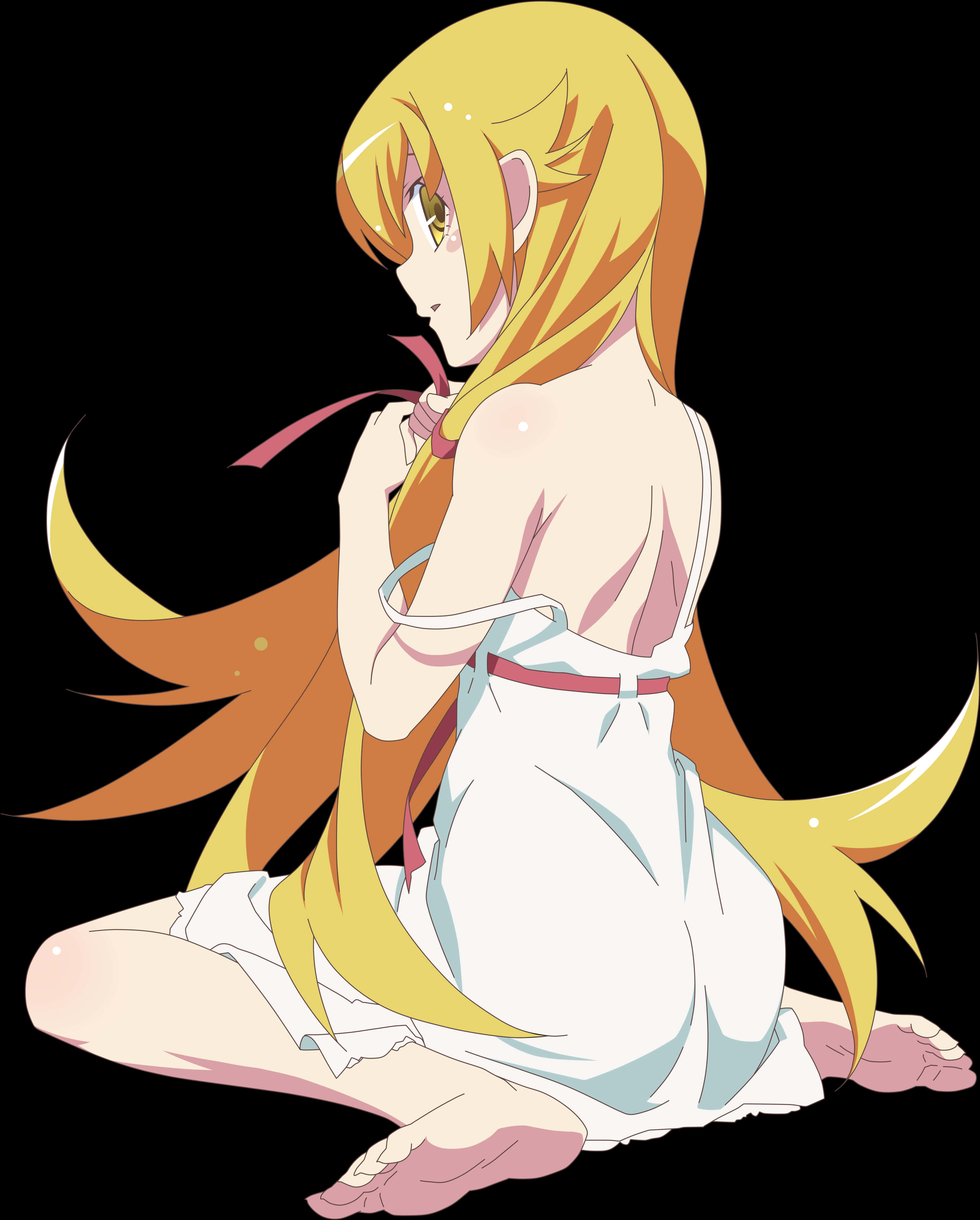 Anime Character Shinobu Sitting