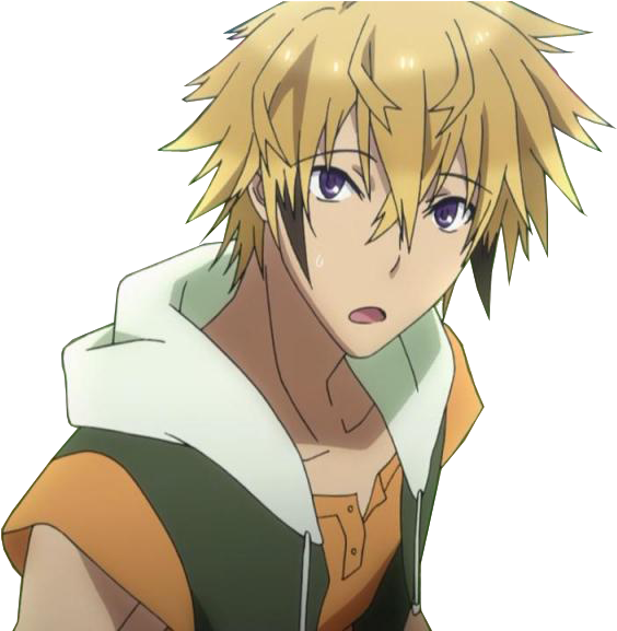 Anime Character With Blond Hair And Green Jacket