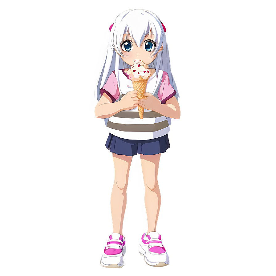 Anime Character With Ice Cream Png 06252024