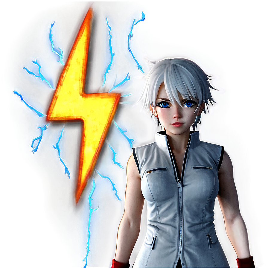 Anime Character With Lightning Power Png 94