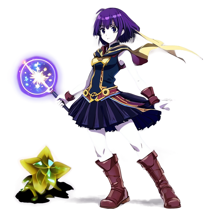 Anime Character With Magical Wand Png Ynl52