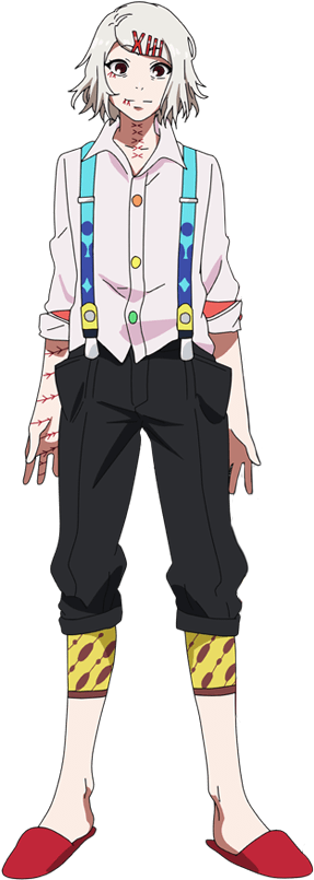 Anime Character With White Hairand Suspenders