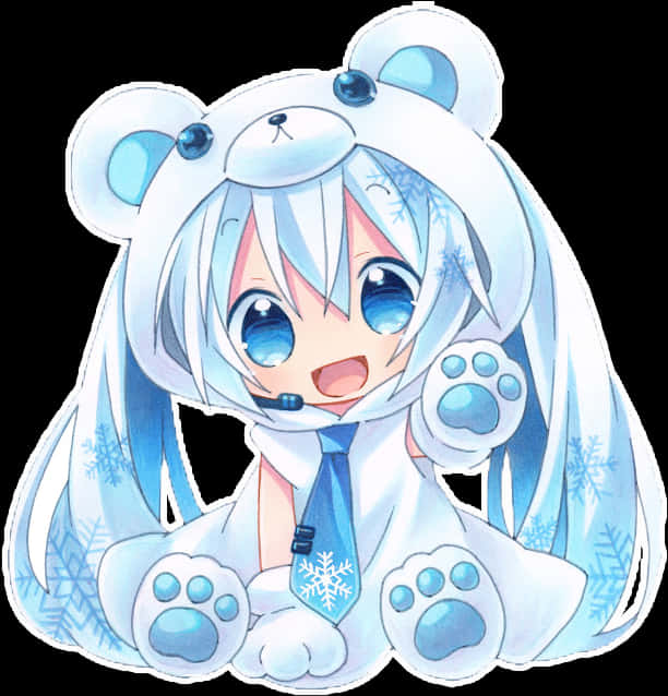 Anime Characterin Bear Kigurumi Costume