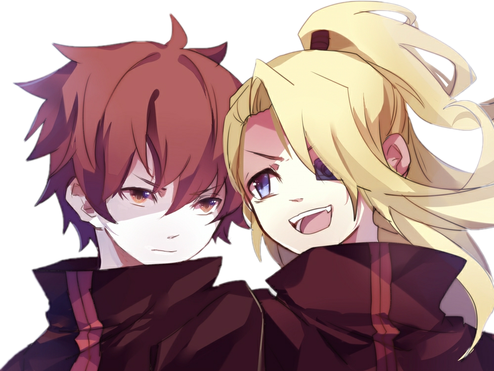 Anime Duo Smilingand Serious