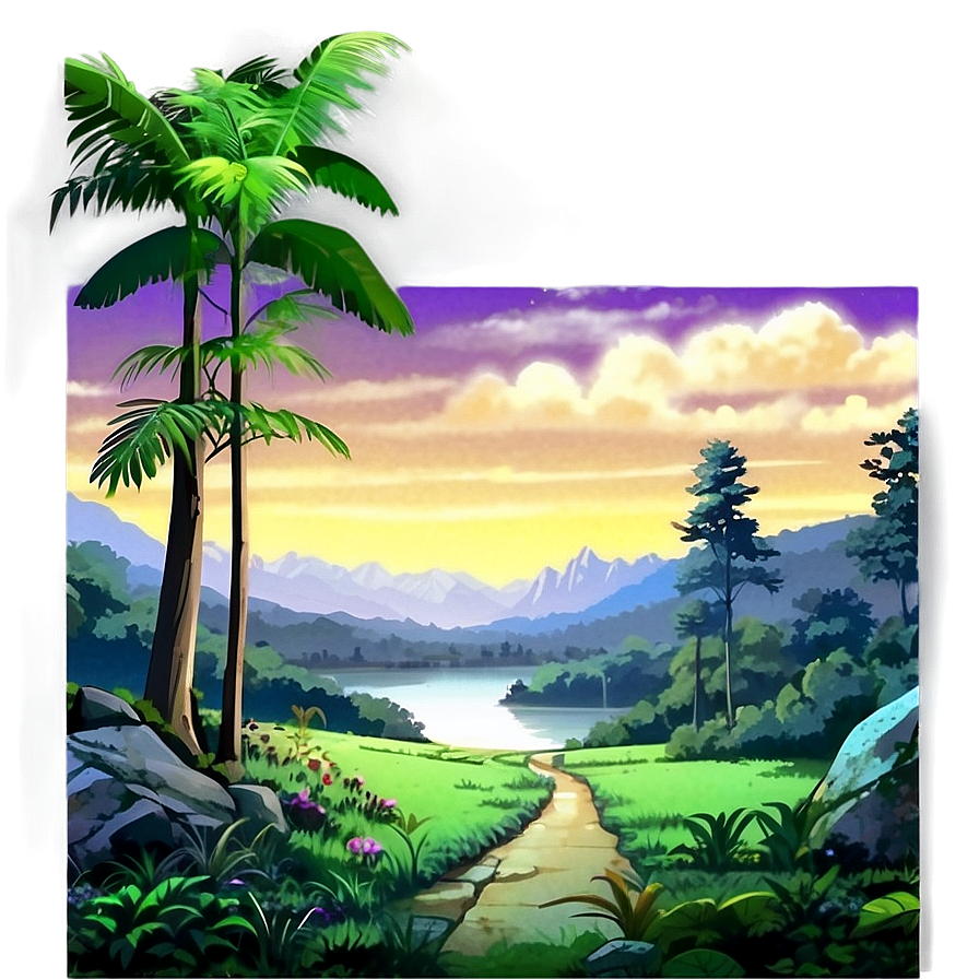 Anime Fantasy Landscape Png Wwo