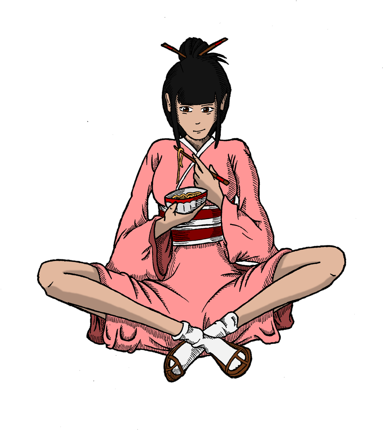 Anime Girl Eating Ramen
