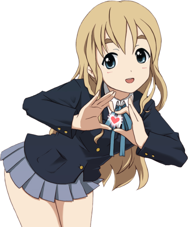 Anime Girl Heart Gesture