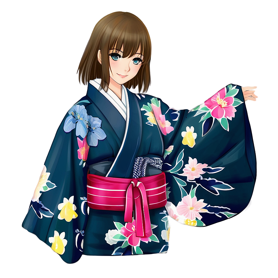 Anime Girl In Kimono Png 48