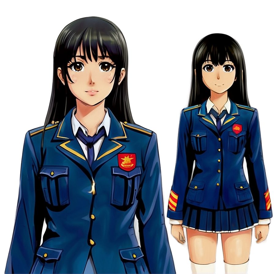 Anime Girl In Uniform Png 05032024