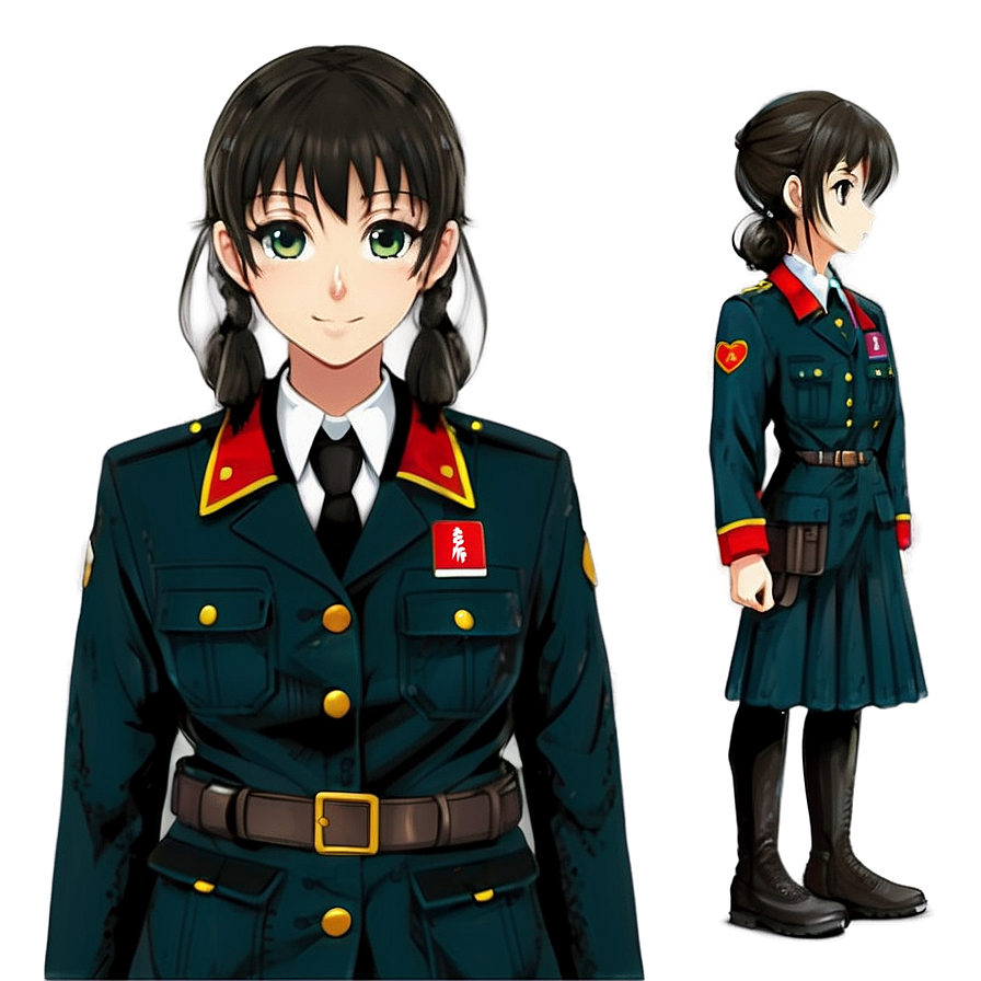 Anime Girl In Uniform Png 05032024