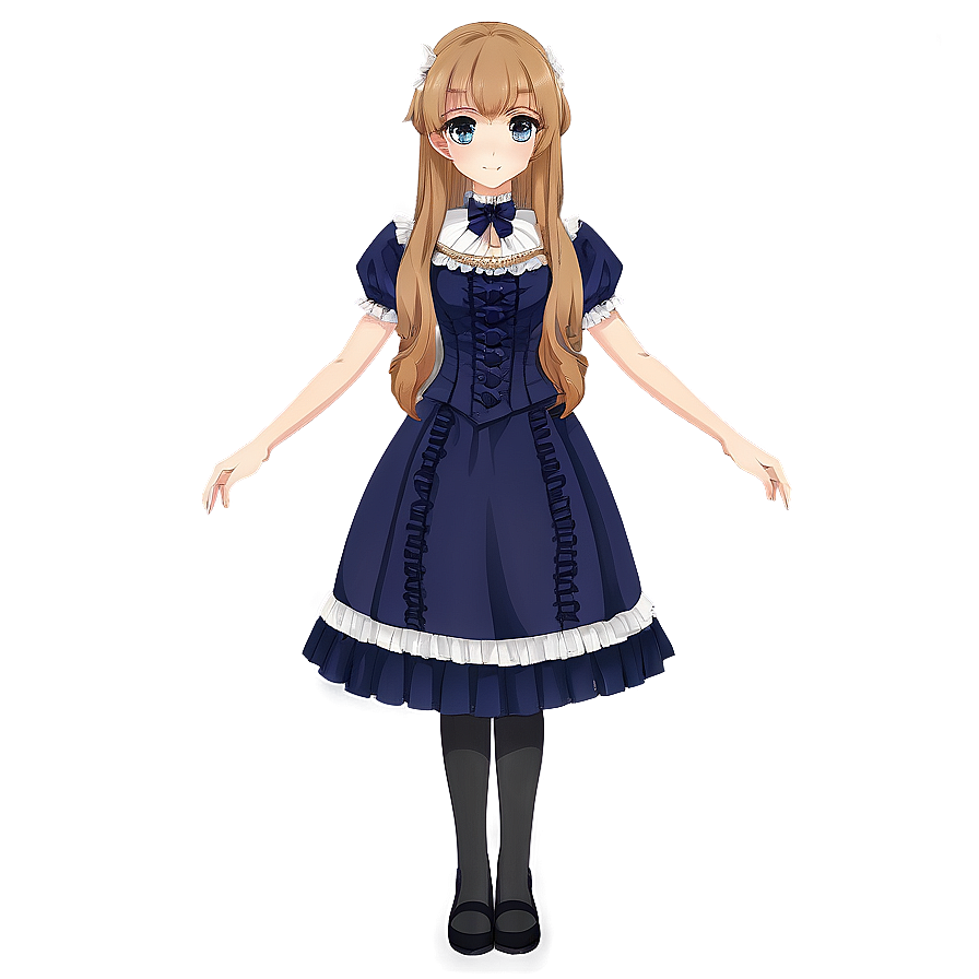 Anime Girl In Victorian Dress Png Apa71