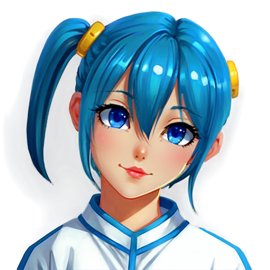 Anime Girl With Blue Hair Png 05032024