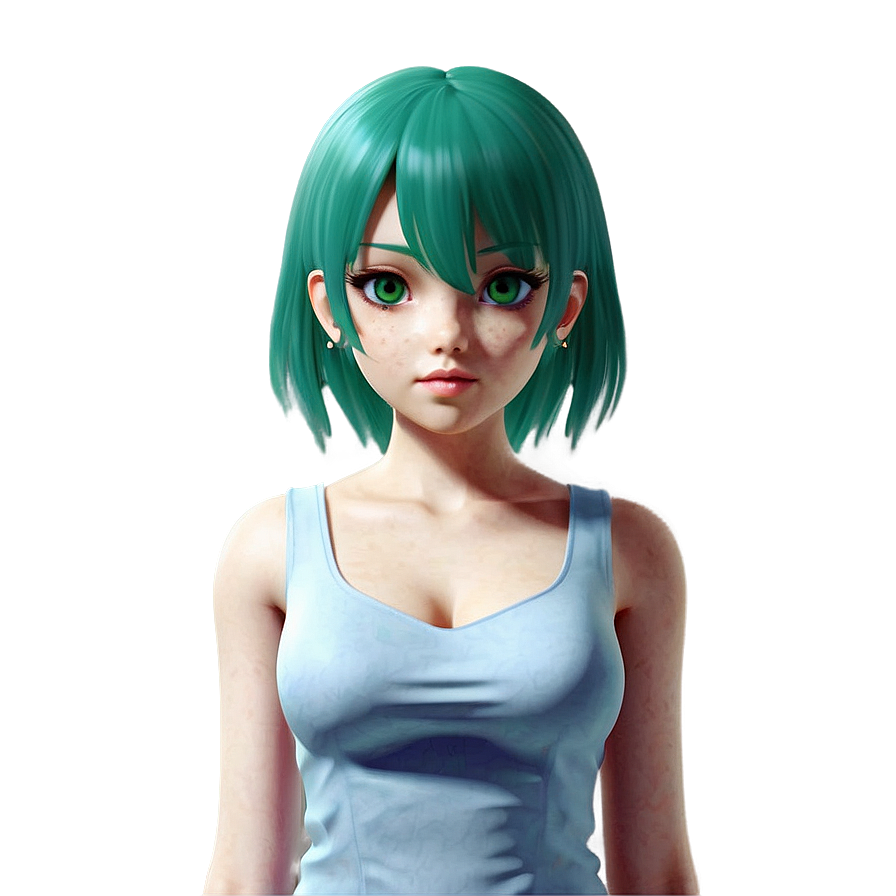 Anime Girl With Green Hair Png 05032024