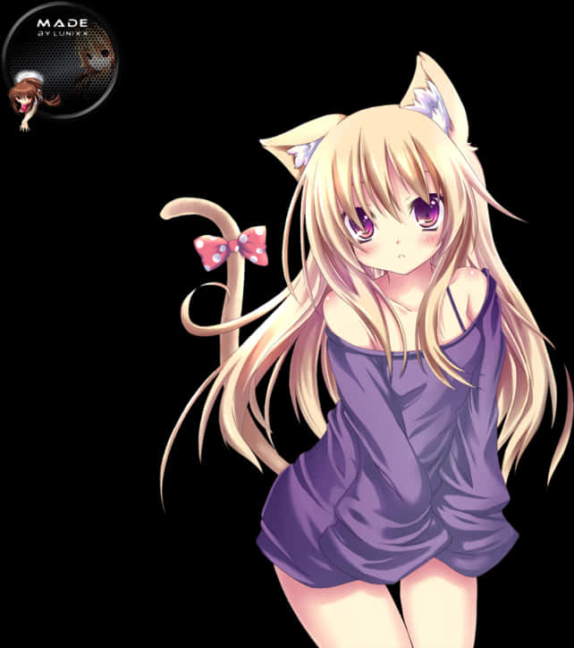 Anime Girlwith Cat Earsand Tail