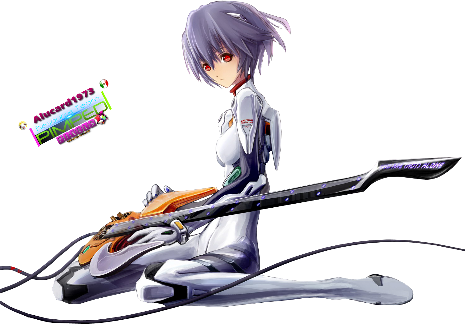 Anime Girlwith Futuristic Instrument