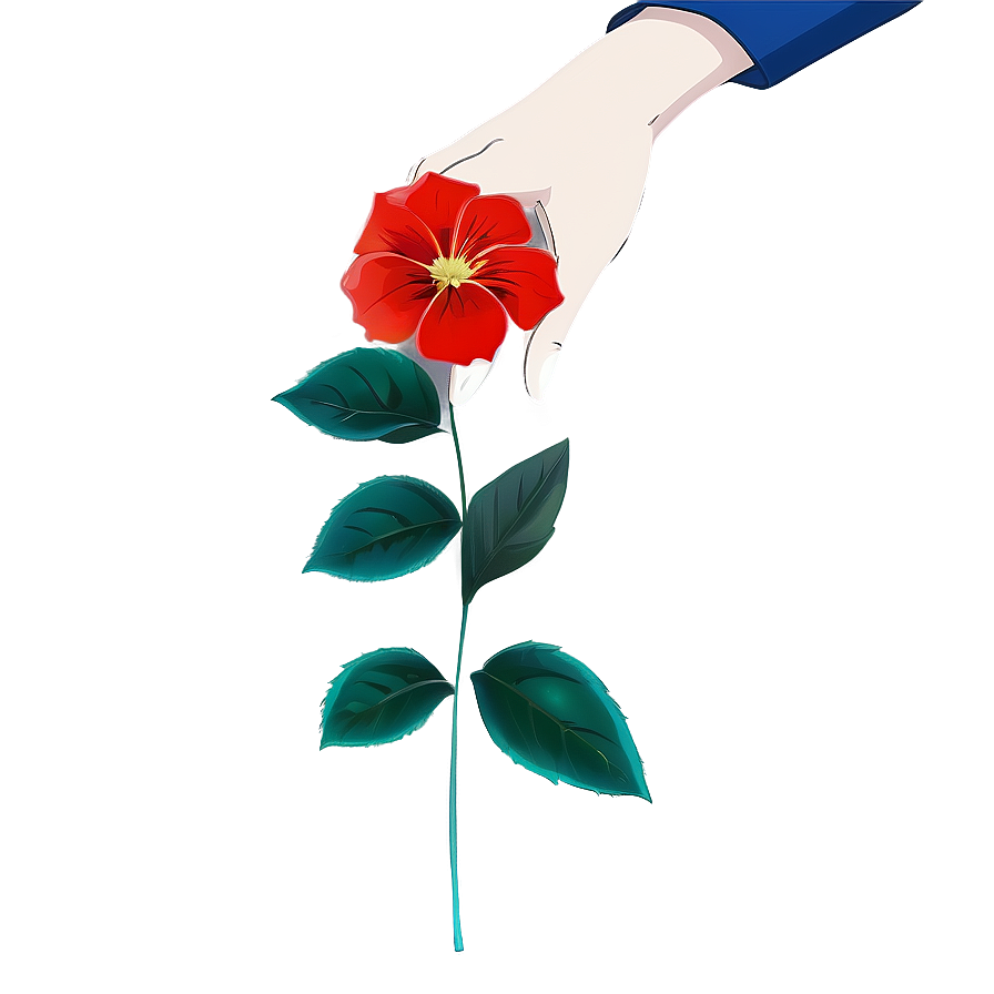 Anime Hand With Flower Png Hdf