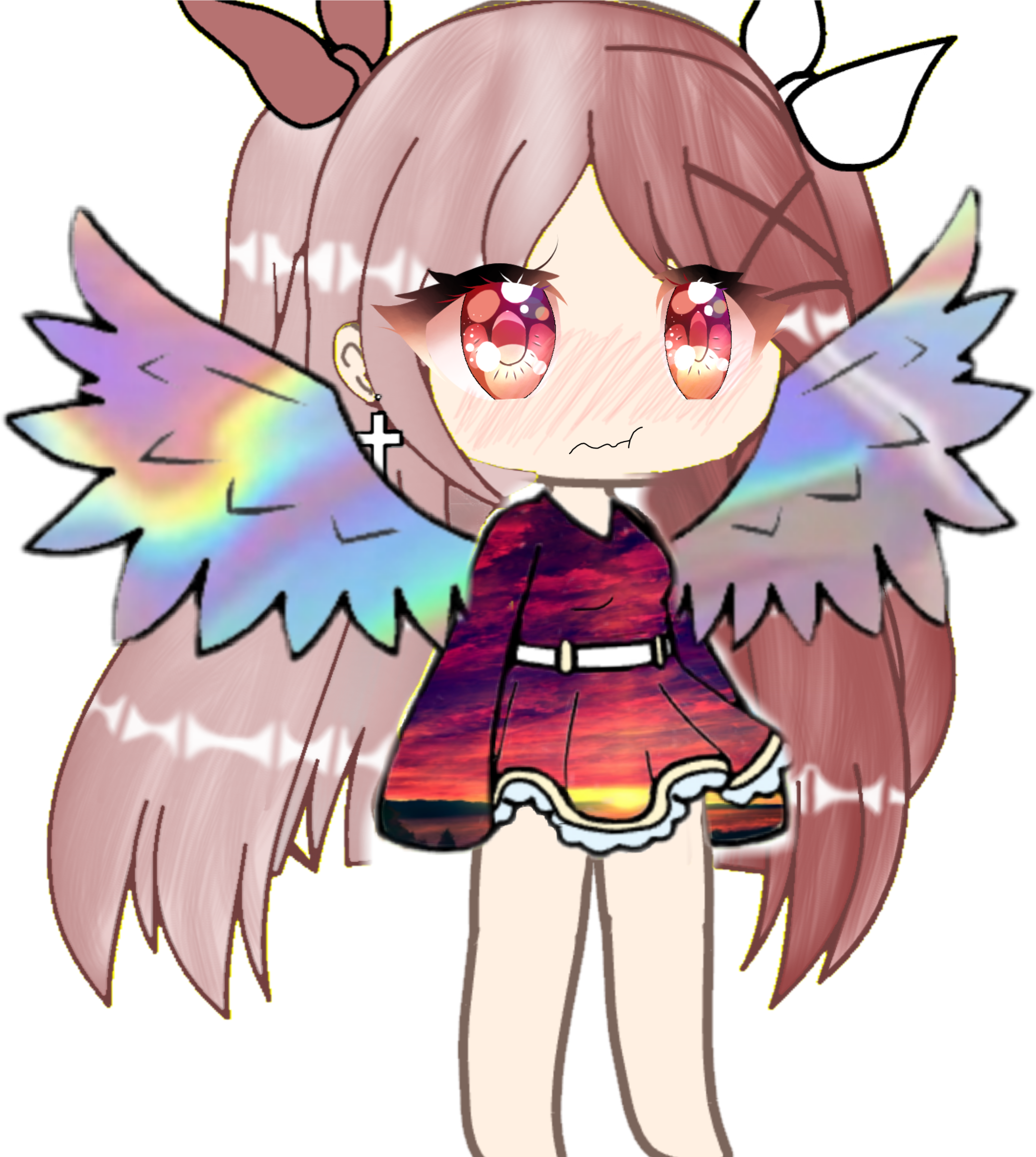 Anime Style Avatarwith Rainbow Wings