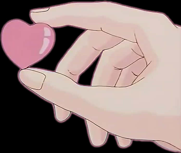 Anime Style Hand Holding Heart