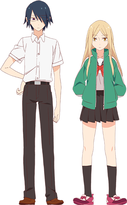 Anime Teen Couple_ Standing Side By Side