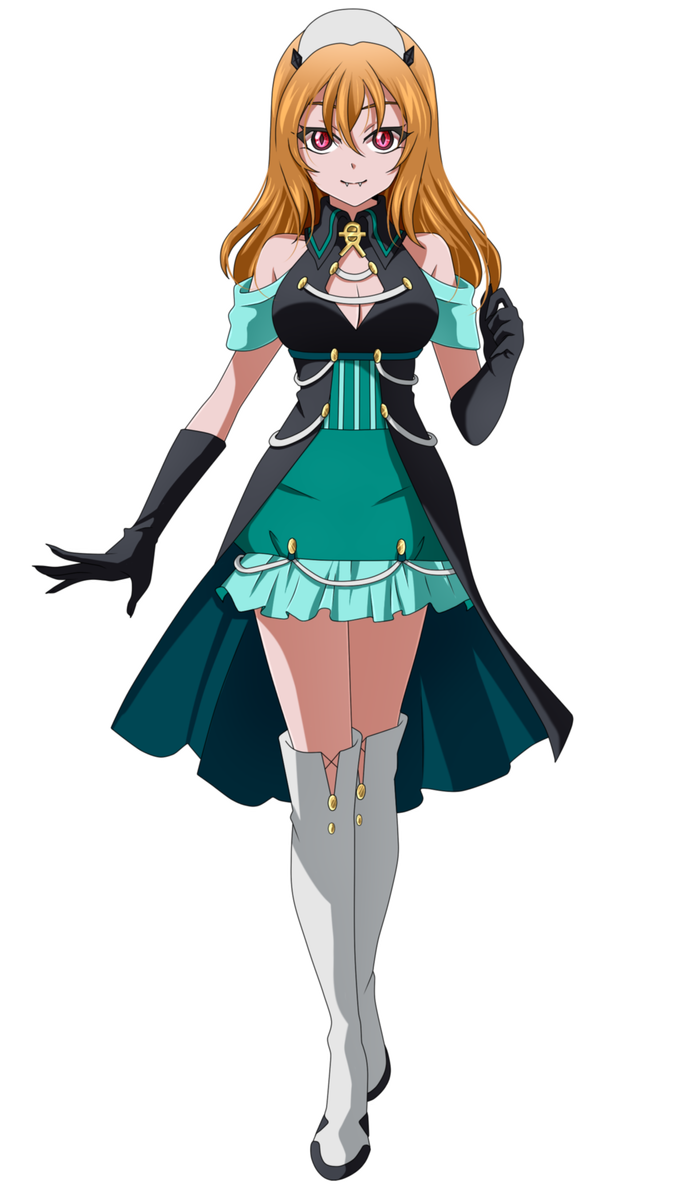 Anime Vampire Girlin Green Dress