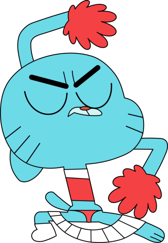 Annoyed Blue Cartoon Character