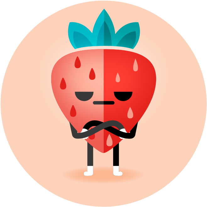 Annoyed Strawberry Character