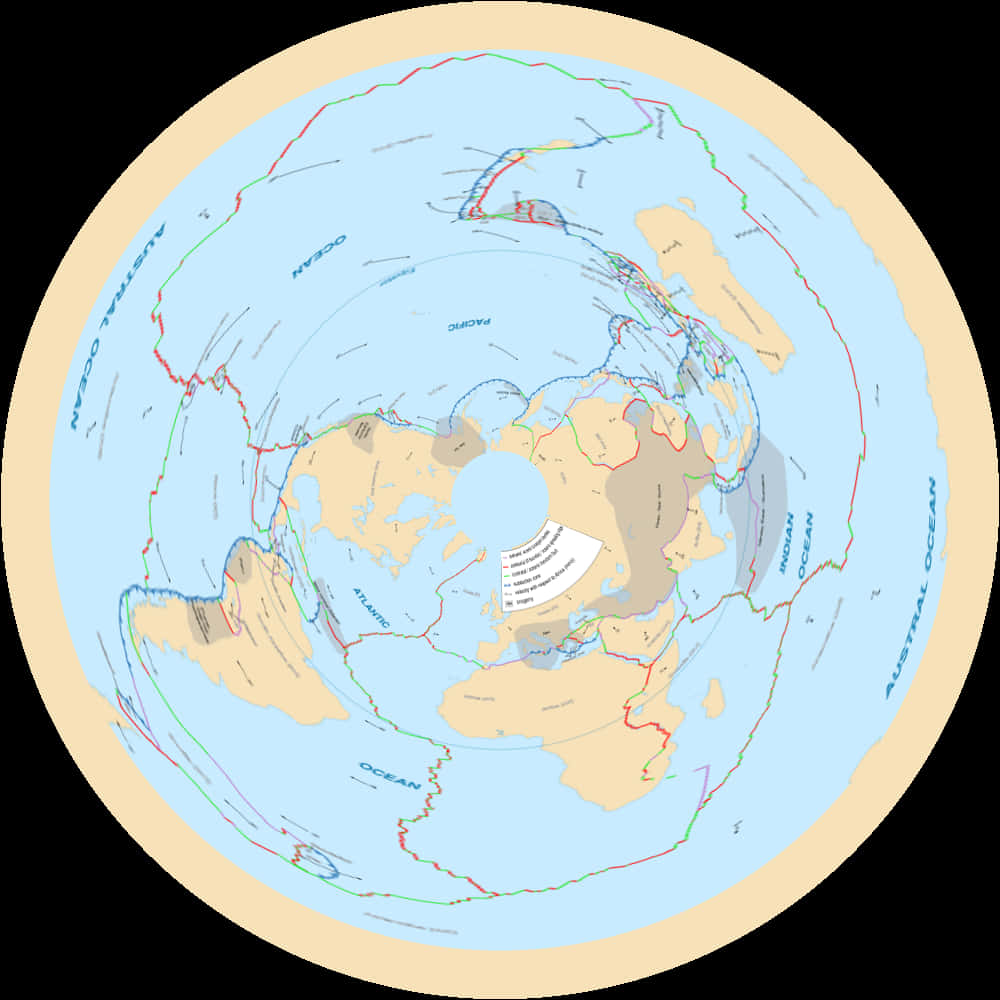 Antarctic Centric World Map