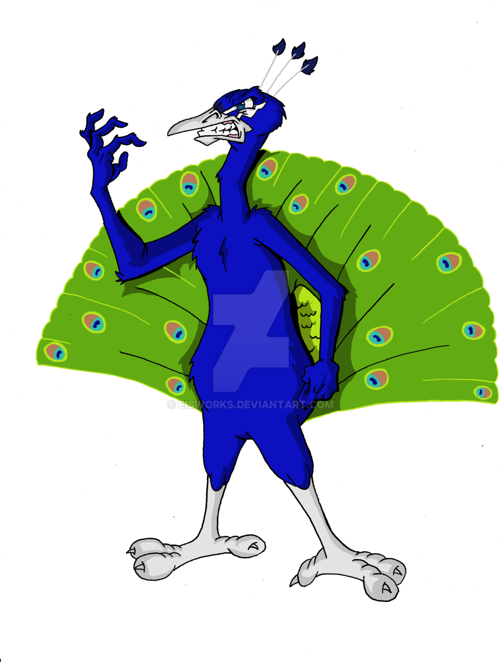 Anthropomorphic Peacock Cartoon