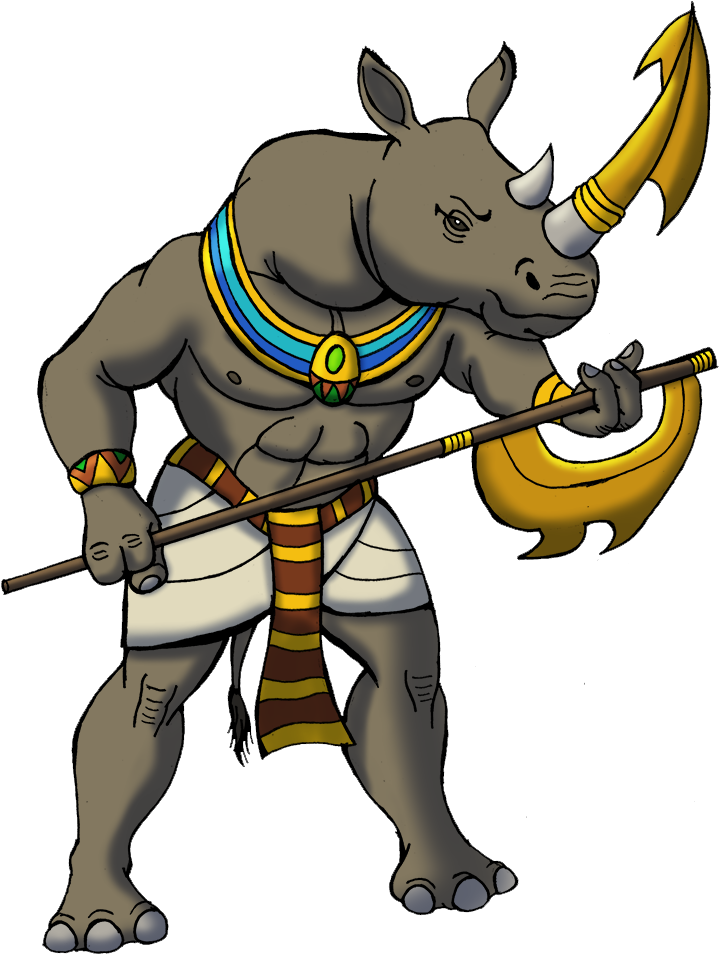 Anthropomorphic Rhino Warrior