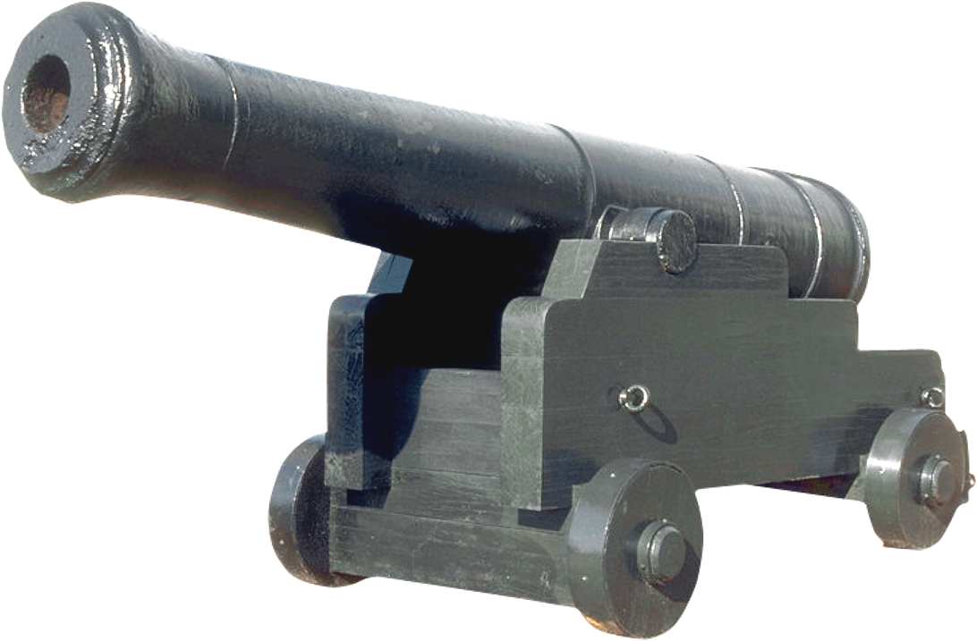 Antique Black Cannon Isolated
