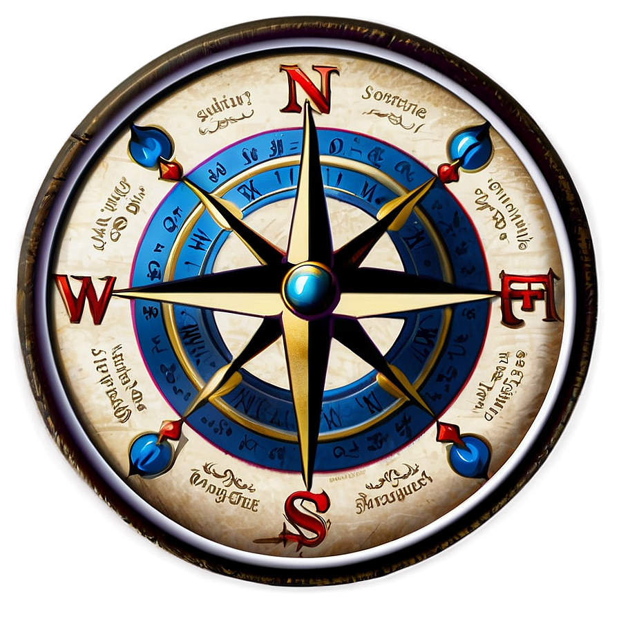 Antique Compass Rose Artwork Png 14