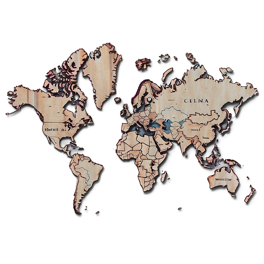 Antique Continent Map Png Mwf