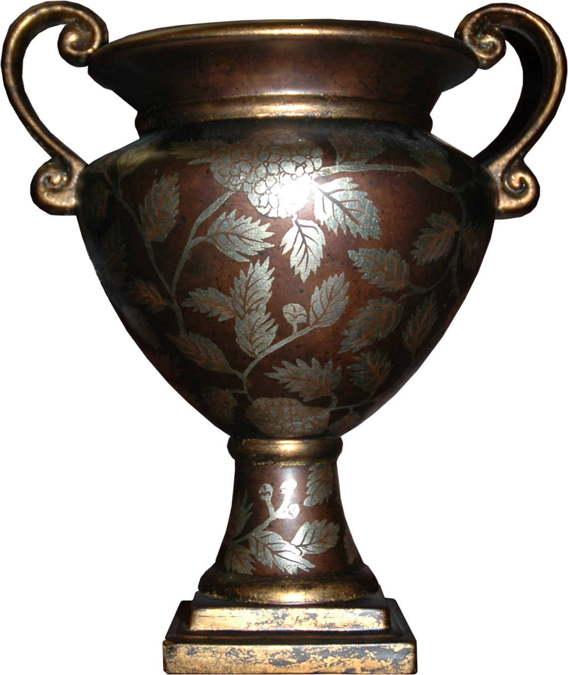 Antique Engraved Bronze Vase