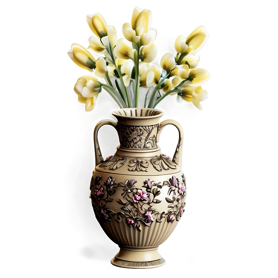 Antique Flower Vase Design Png Hwd