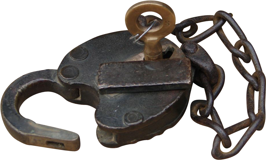Antique Handcuffswith Keyand Chain.png
