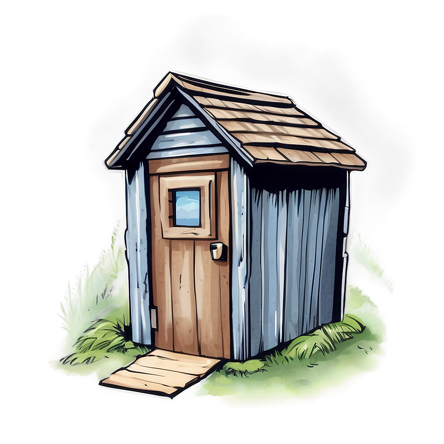 Antique Outhouse Sketch Png Byh21