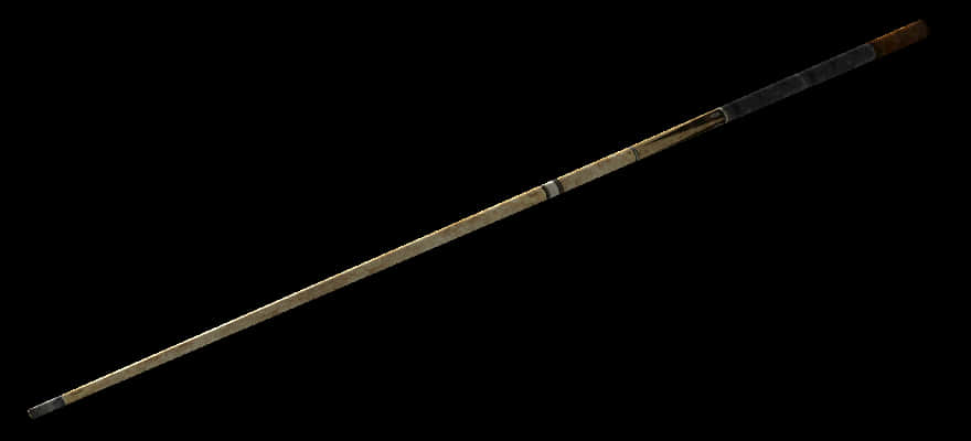 Antique Pool Cue Black Background