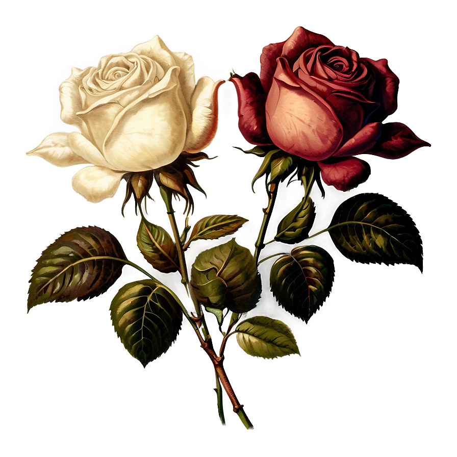 Antique Roses Illustration Png 05042024