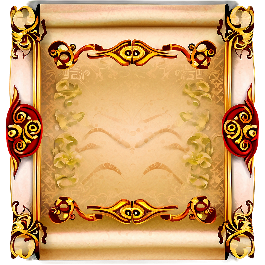 Antique Scroll Paper Png 19