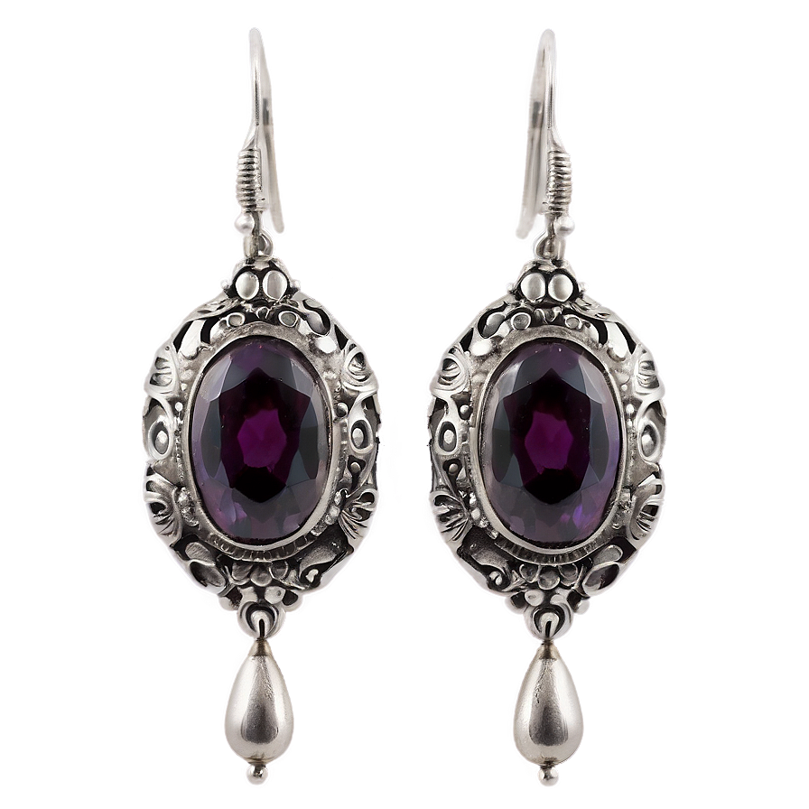 Antique Silver Earring Png 05252024