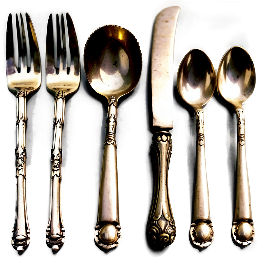 Antique Silverware Utensils Png 06212024