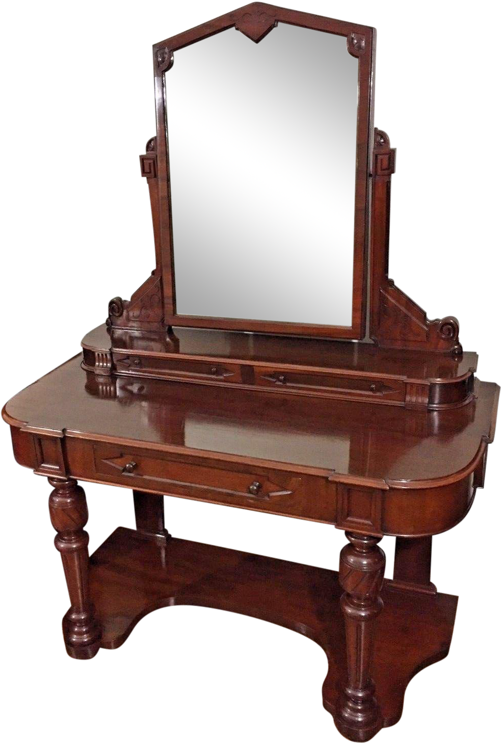 Antique Wooden Dressing Table With Mirror